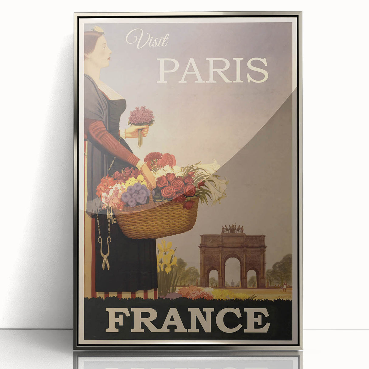 "Visit Paris Retro Travel Poster - Vintage France Wall Art"