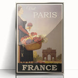 "Visit Paris Retro Travel Poster - Vintage France Wall Art"