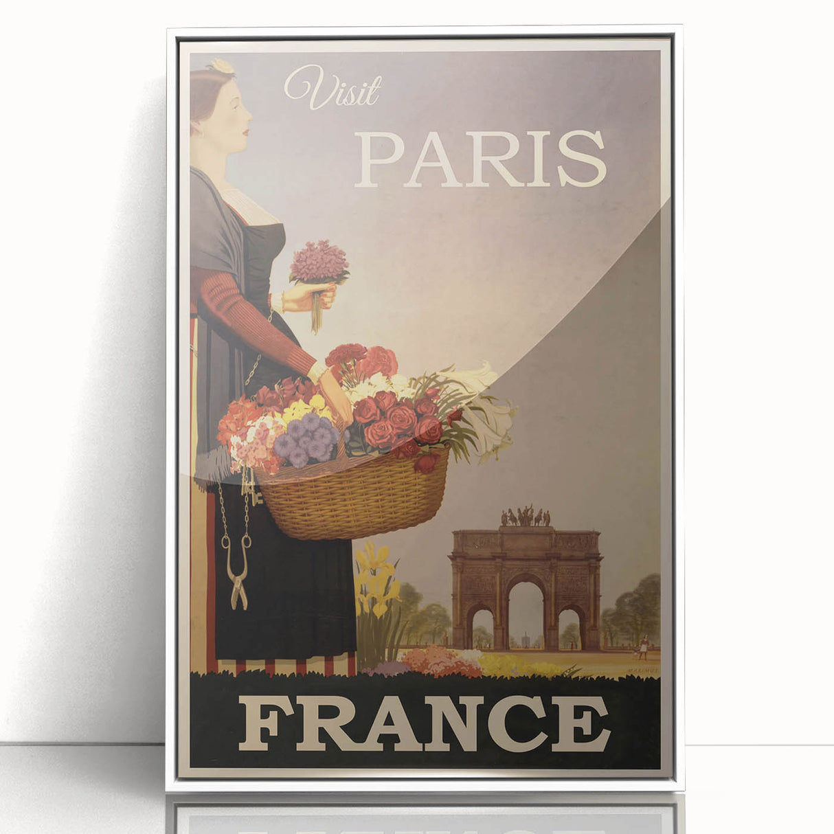 "Visit Paris Retro Travel Poster - Vintage France Wall Art"