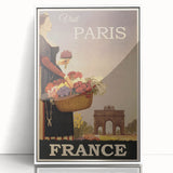 "Visit Paris Retro Travel Poster - Vintage France Wall Art"
