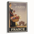 "Visit Paris Retro Travel Poster - Vintage France Wall Art"