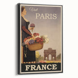 "Visit Paris Retro Travel Poster - Vintage France Wall Art"