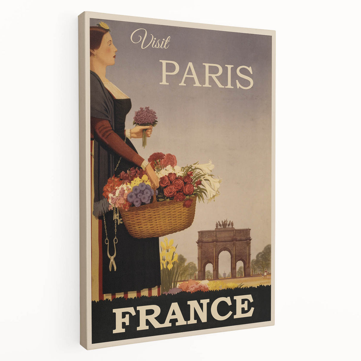"Visit Paris Retro Travel Poster - Vintage France Wall Art"