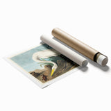 White Heron Realism Art Print - Audubon Birds of America Classic Illustration