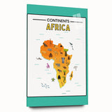 Children’s Learning Art Print – Africa Continent Map for Kids