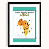 Children’s Learning Art Print – Africa Continent Map for Kids