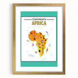 Children’s Learning Art Print – Africa Continent Map for Kids