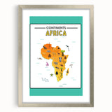 Children’s Learning Art Print – Africa Continent Map for Kids