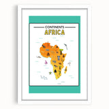 Children’s Learning Art Print – Africa Continent Map for Kids