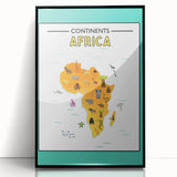 Children’s Learning Art Print – Africa Continent Map for Kids