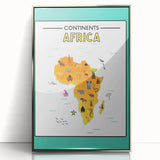 Children’s Learning Art Print – Africa Continent Map for Kids