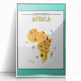 Children’s Learning Art Print – Africa Continent Map for Kids
