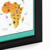Children’s Learning Art Print – Africa Continent Map for Kids