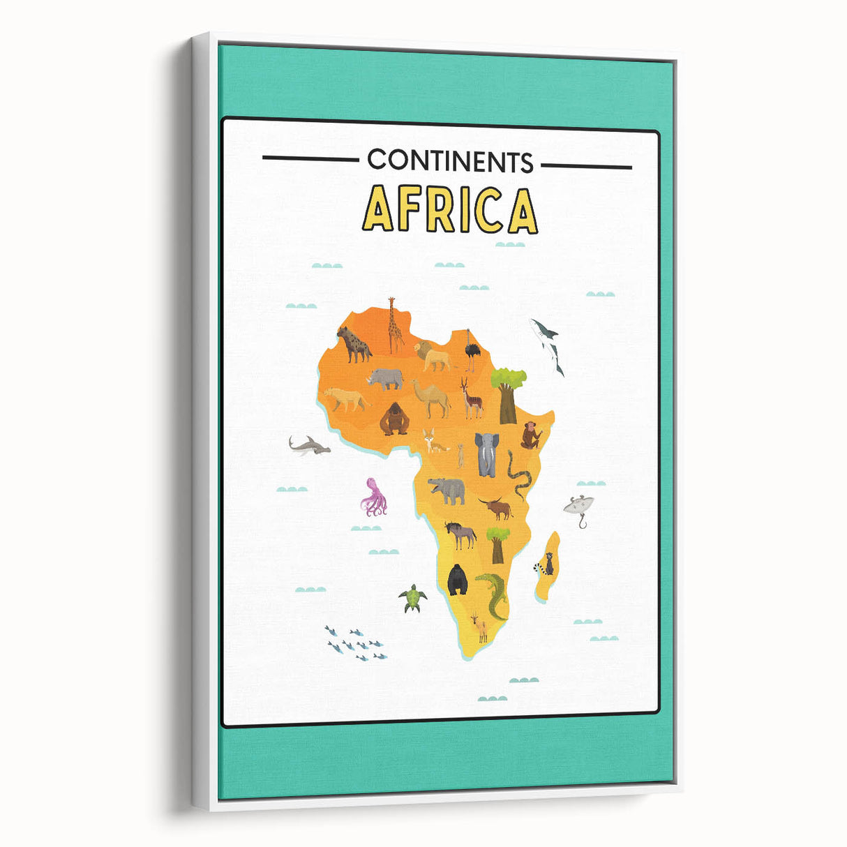 Children’s Learning Art Print – Africa Continent Map for Kids