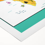 Children’s Learning Art Print – Africa Continent Map for Kids