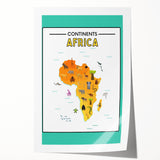 Children’s Learning Art Print – Africa Continent Map for Kids