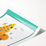 Children’s Learning Art Print – Africa Continent Map for Kids