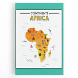 Children’s Learning Art Print – Africa Continent Map for Kids