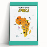 Children’s Learning Art Print – Africa Continent Map for Kids