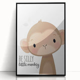 Playful Monkey Nursery Wall Art - Kids Room Decor Print