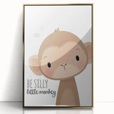 Playful Monkey Nursery Wall Art - Kids Room Decor Print
