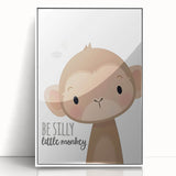 Playful Monkey Nursery Wall Art - Kids Room Decor Print