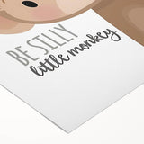 Playful Monkey Nursery Wall Art - Kids Room Decor Print