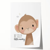 Playful Monkey Nursery Wall Art - Kids Room Decor Print