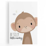 Playful Monkey Nursery Wall Art - Kids Room Decor Print