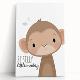 Playful Monkey Nursery Wall Art - Kids Room Decor Print