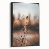 Black and white framed canvas depicting a vintage landscape scene, ideal for bedroom wall art.