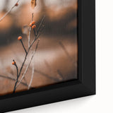 Black wall art featuring a textured fall scene on framed canvas with vibrant earth tones, ideal for living room decor.