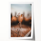 Extra large rolled print of a fall-themed floral art, using warm orange and brown tones, ideal for dining room wall decor.