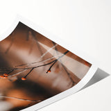 Extra large wall art featuring line art flowers in muted earth tones on rolled print, ideal for large living room decor.