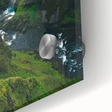 Large abstract wall art on acrylic glass featuring spring-themed colors.