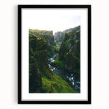 Extra large abstract art print featuring vibrant, colorful textured patterns on a black framed canvas.