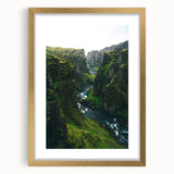 Extra large abstract art print with textured design in gold and white tones, framed with a gold mat.