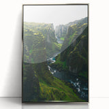 Mid-century modernist art depicting spring season in pastel shades on a silver-framed acrylic print.