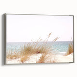 Framed canvas featuring a vintage-style landscape art painting with colorful flora and a silver frame.