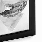 Mid Century Modern Geometric Art - Black and White Abstract Ocean Design