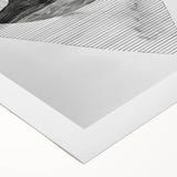 Mid Century Modern Geometric Art - Black and White Abstract Ocean Design
