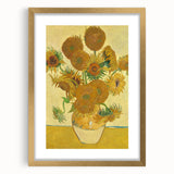 Abstract art print of swirling blue and yellow patterns on canvas, framed in gold, suitable for bedroom or dining room decor.