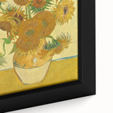 Close-up of a textured, extra large framed canvas depicting a colorful, abstract interpretation of Van Gogh's style.