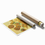 Extra large rolled print featuring Van Gogh's floral art in vibrant colors.