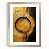 Abstract wall art featuring overlapping colorful strokes in a sleek silver frame with a mat, ideal for modern home decor, enhancing contemporary interior design.