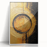 Abstract wall art featuring dynamic strokes in vibrant colors, framed in white acrylic, enhancing modern decor with a stylish front view. Perfect for contemporary interiors.