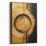 Framed canvas wall art showcasing an abstract design with black strokes, viewed from the side, perfect for modern home decor and artistic spaces.