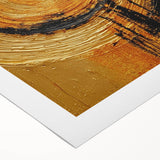 Abstract wall art on rolled canvas showcasing vibrant strokes in shades of blue, orange, and yellow, ideal for modern decor. Perfect for adding a pop of color to any room.