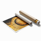 Abstract wall art print showcasing vibrant, colorful strokes in a dynamic design, rolled for easy shipping and display, perfect for modern home decor.