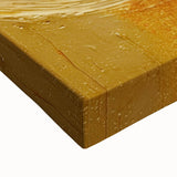 Close-up of a vibrant abstract strokes wall art piece on stretched canvas, showcasing bold colors and intricate details, perfect for modern home decor.